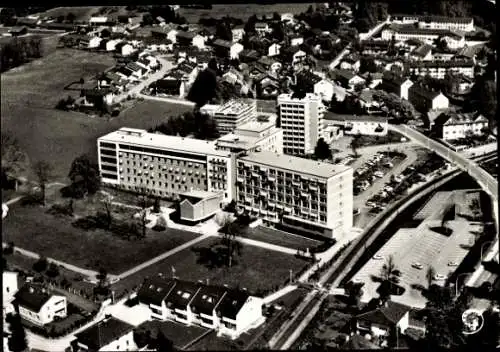 Ak Traunstein in Oberbayern, Teilansicht, Stadtkrankenhaus