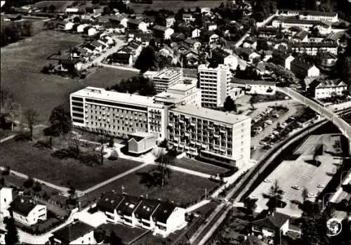 Ak Traunstein in Oberbayern, Teilansicht, Stadtkrankenhaus