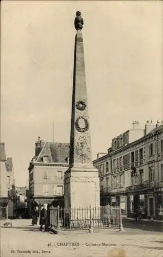 Ak Chartres Eure et Loir, Colonne Marceau