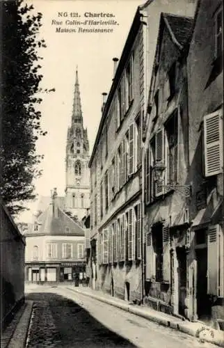 Ak Chartres Eure et Loir, Rue Colin-d'Harleville, Maison Renaissance