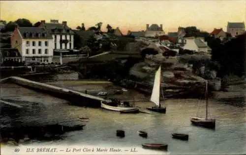 Ak Île de Bréhat Côtes d’Armor, Le Port Clos a Maree Haute