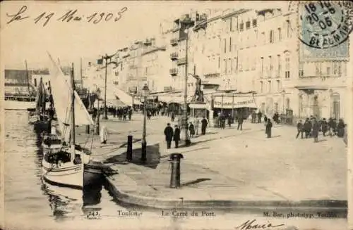 Ak Toulon Var, le Carre du Port