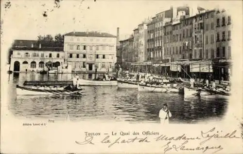 Ak Toulon Var, le Quai des Officiers