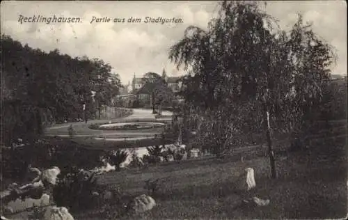 Ak Recklinghausen im Ruhrgebiet, Stadtgarten