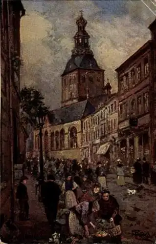 Künstler Ak Rüdell Karl, Köln am Rhein, Ursulaplatz