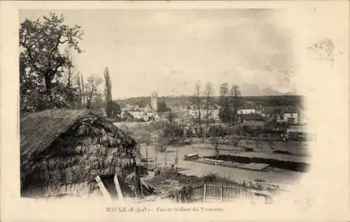 Ak Maule Yvelines, Vue de la Gare du Tramway