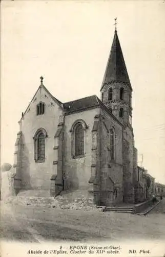 Ak Épone Yvelines, Kirche, Glockenturm