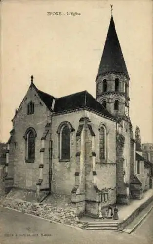 Ak Épone Yvelines, Kirche, Glockenturm