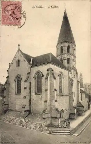 Ak Épone Yvelines, Kirche, Glockenturm