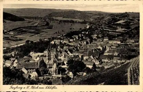 Ak Freyburg a.d. Unstrut, Blick vom Schlüfter auf Stadt