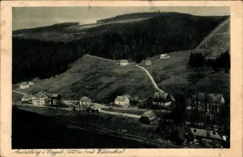 Ak Auersberg im Erzgebirge mit Wildenthal, Ansicht von Häusern