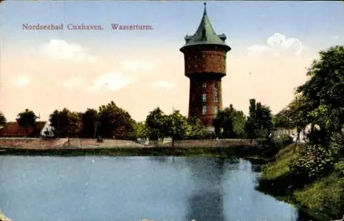 Ak Cuxhaven in Niedersachsen, Wasserturm, Bahnhofswasserloch