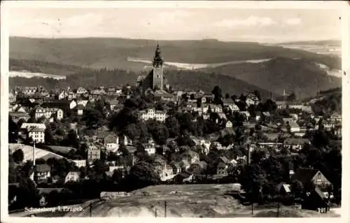 Ak Schneeberg im Erzgebirge, Totalansicht mit Kirche