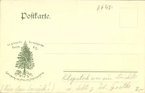 Ak Quedlinburg am Harz, Ansicht von Klopstocks Geburtshaus, Fachwerkbau