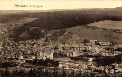 Ak Olbernhau im Erzgebirge Sachsen, Blick auf den Ort mit Umgebung