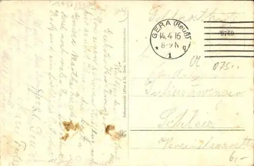 Ak Scheubengrobsdorf Gera, Blick vom Waldfrieden, Sanatorium Ernseerberg