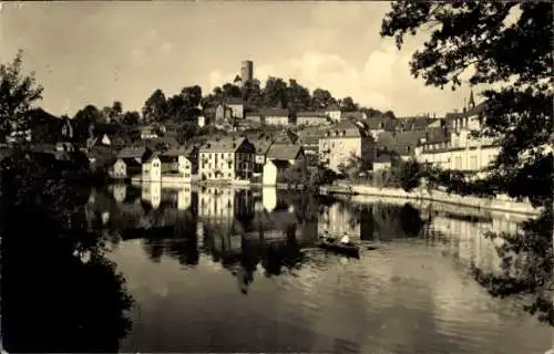 Ak Lobenstein Thüringen, Blick von der Inselbrücke