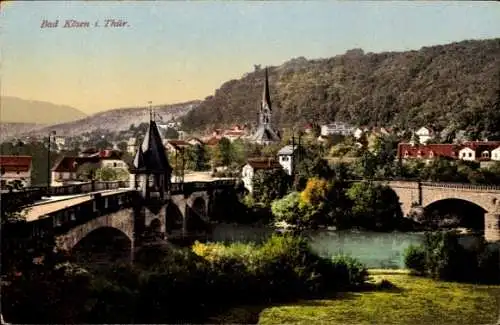 Ak Bad Kösen Naumburg an der Saale, Brücke, Kirche