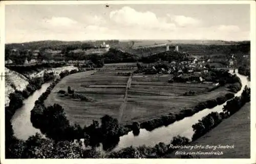 Ak Saaleck Bad Kösen Naumburg Saale, Rudelsburg, Blick vom Himmelreich