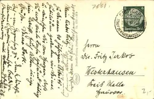 Ak Stuttgart in Württemberg, Deutsches Ausland-Institut, Hof