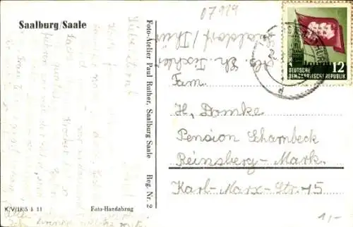 Ak Saalburg Ebersdorf in Thüringen, Panorama vom Ort, Uferpartie