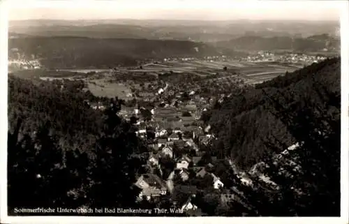 Ak Unterwirbach bei Blankenburg, Blick auf Ort und Thüringer Wald