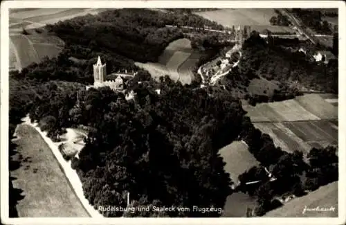 Ak Saaleck Bad Kösen Naumburg Saale, Rudelsburg, Fliegeraufnahme