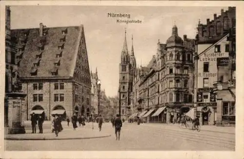 Ak Nürnberg in Mittelfranken Bayern, Königsstraße, Lebkuchenbäcker, Litfaßsäule