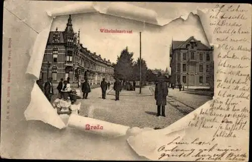 Passepartout Ak Breda Nordbrabant Niederlande, Wilhelminastraat