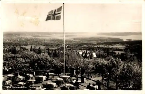 Ak Oslo Norwegen, Holmenkollen Restaurant, Ausblick