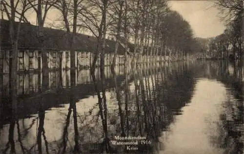 Ak Monnikendam Waterland Nordholland Niederlande, Watersnood 1916, Krim