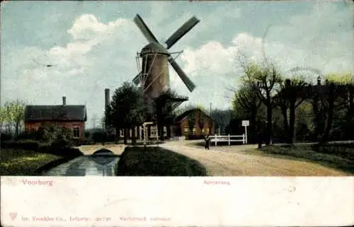 Ak Voorburg Südholland, Achterweg, Molen