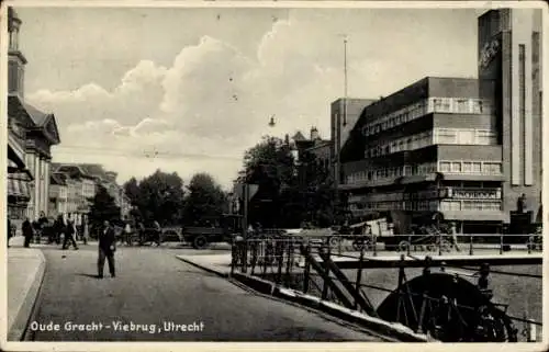 Ak Utrecht Niederlande, Oude Gracht, Viebrug