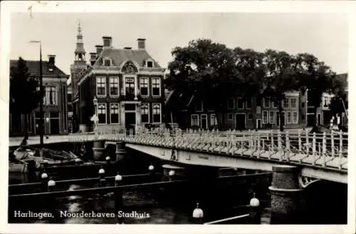 Ak Harlingen Fryslân Niederlande, Rathaus Noorderhaven