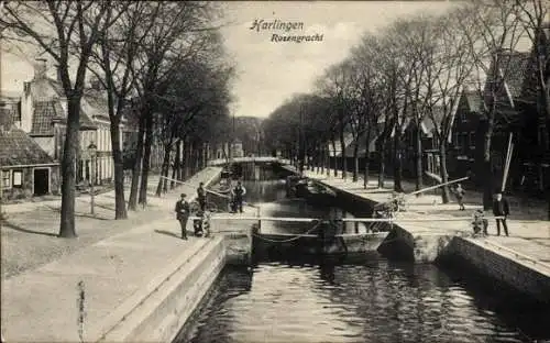 Ak Harlingen Fryslân Niederlande, Rozengracht