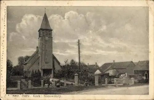 Ak Nieuwdorp Zeeland, Niederlande. Rev. Kirche