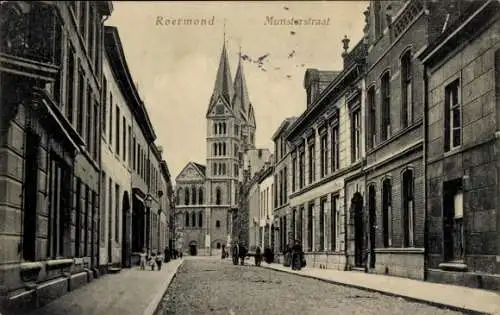 Ak Roermond Limburg Niederlande, Munsterstraat, Kirche