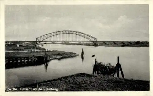 Ak Zwolle Overijssel Niederlande, Blick auf die IJsel-Brücke