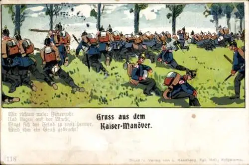 Ak Kaiser-Manöver, Deutsche Soldaten, Schießübung, Kaiserzeit