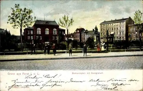 Ak Forst in der Lausitz, Bismarckplatz mit Georgianum