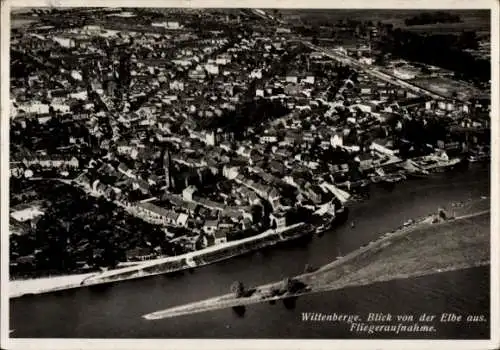 Ak Wittenberge an der Elbe Prignitz, Fliegeraufnahme