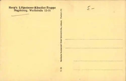 Ak Magdeburg an der Elbe, Heep's Liliputaner-Künstler-Truppe, Russisches Ballett, Werftstraße 15-16-