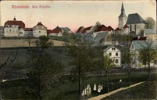 Ak Bärenstein im Erzgebirge, Teilansicht, Kirche