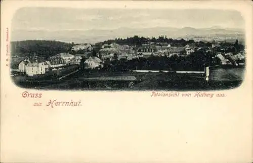 Ak Herrnhut in der Oberlausitz Sachsen, Gesamtansicht, Hutberg