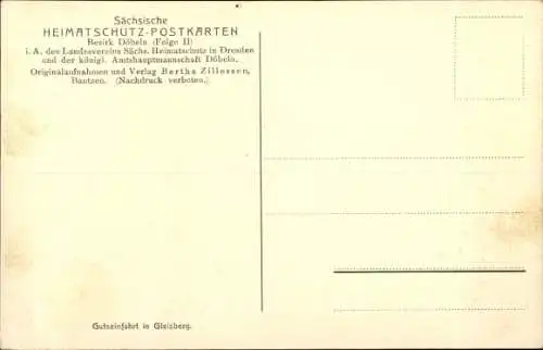 Ak Gleisberg Roßwein in Sachsen, Gutseinfahrt, Bauern, Sächs. Heimatschutzpostkarte