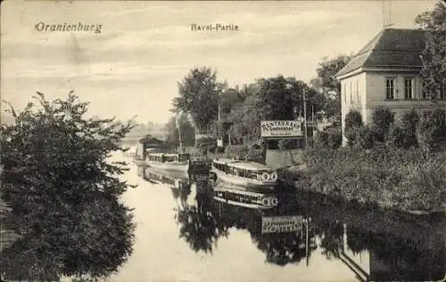 Ak Oranienburg in Brandenburg, an der Havel, Schiffe, Restaurant