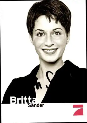 Ak Moderatorin Britta Sander, Portrait,  Autogramm