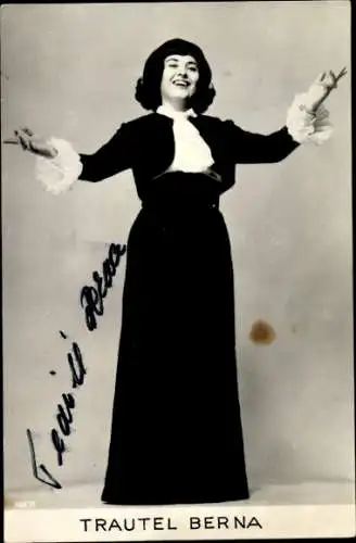 Ak Schauspielerin Trautel Berna, Portrait, Autogramm