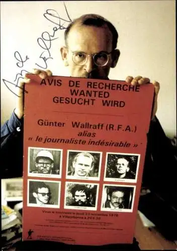 Ak Schauspieler Günter Wallraff, Portrait, Autogramm