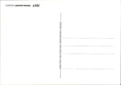 Ak Moderatorin Christa Haas, Portrait, Autogramm